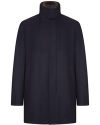 Herno - Coat With High Collar And Contrasting Interior - Lyst