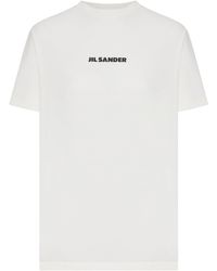 Jil Sander - Crew Neck Cotton T-Shirt With Logo - Lyst