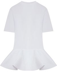 Alaïa - Cotton Jersey T-Shirt With Crinoline - Lyst