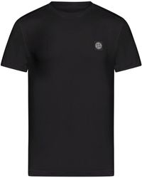 Stone Island - T-shirt con patch logo - Lyst