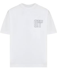 Off-White c/o Virgil Abloh - T-shirt With Logo And Arrow Sketch Print - Lyst