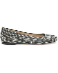 Loewe - Ballerine toy in pelle scamosciata e strass all-over - Lyst