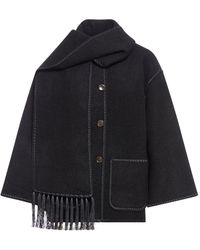 TOTEME - Giacca in lana con sciarpa e ricami - Lyst