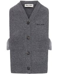 Miu Miu - Cashmere Cardigan Vest - Lyst