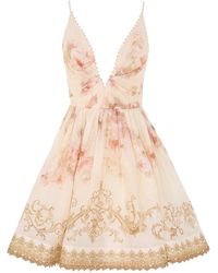 Zimmermann - Miniabito con scollo a v hypnotic - Lyst