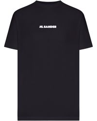 Jil Sander - Crew Neck Cotton T-Shirt With Logo - Lyst