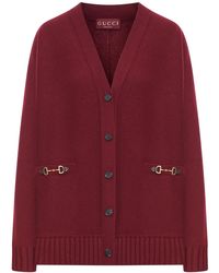 Gucci - Cardigan in lana con morsetti dorati - Lyst