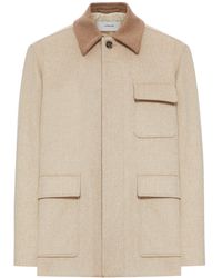 Lardini - Wool Jacket With Contrasting Collar - Lyst