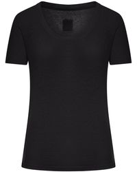 120% Lino - Short-Sleeved T-Shirt With Wide Neckline - Lyst