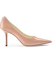 Jimmy Choo - Patent Leather Decollete With Jc Logo - Lyst