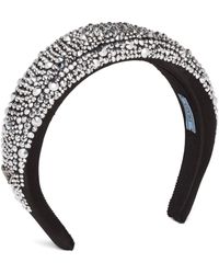Prada Satin Headband With Crystals - Multicolour