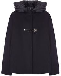 Fay - Cappa toggle coat in panno garzato di lana e cashmere - Lyst