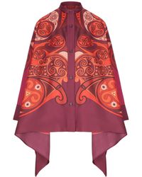 La DoubleJ - Oversized Printed Silk Shirt - Lyst