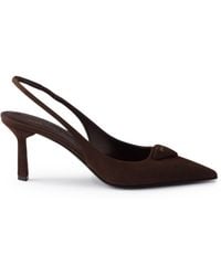 Prada - DÉcolletÉ slingback in pelle scamosciata - Lyst