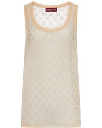 Gucci - Silk Top With All-Over "Gg" Pattern - Lyst
