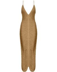 Bless - Long Solé Dress With Fringes And V-Neck - Lyst