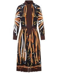 Gucci - Printed Silk Chemisier Dress - Lyst