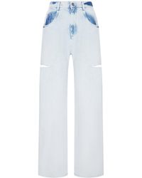 Maison Margiela - Wide-Leg Jeans With Distressed Details - Lyst