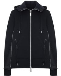 Sacai - Zip-Up Hoodie With Nylon Details - Lyst
