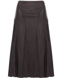 Fendi - Ff Jacquard Silk Skirt - Lyst