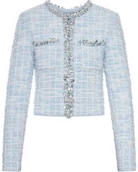 Self-Portrait - Cardigan in boucle con applicazioni - Lyst