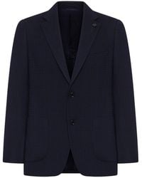 Lardini - Single-breasted Tailored Jacket In Check Fabric - Lyst