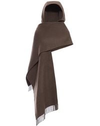 Brunello Cucinelli - Wool And Cashmere Knit Scarf With Hood - Lyst