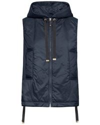 Max Mara - Gilet imbottito con cappuccio in tela antigoccia - Lyst