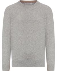 Brunello Cucinelli - Maglione girocolllo essential in cashmere - Lyst