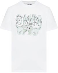 Ganni - T-shirt in jersey - Lyst