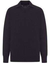 Roberto Collina - V-neck Wool Polo Shirt - Lyst