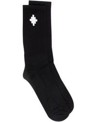 Marcelo Burlon Cross Sideway Midhigh Socks - Black