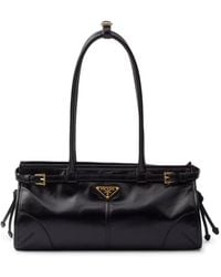 Prada - Borsa a mano bonnie medium in pelle - Lyst