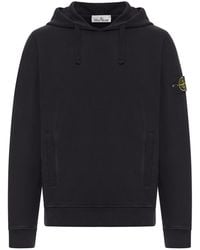 Stone Island - Cotton Hoodie With Compass Logo - Lyst