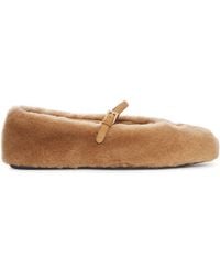 Prada - Shearling Ballerinas - Lyst