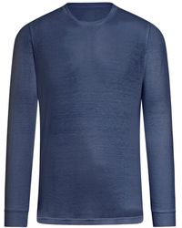 120% Lino - Long Sleeves Linen Tshirt - Lyst