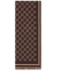 Gucci - Gg Jacquard Wool Scarf - Lyst