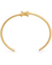 Celine - Triomphe Asymmetric Rigid Bracelet In Brass Gold Finish - Lyst