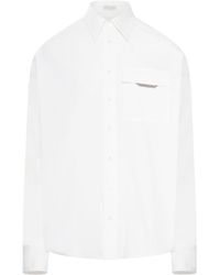 Brunello Cucinelli - Camicia in popeline di cotone - Lyst