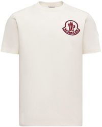 Moncler - T-shirt in cotone con logo - Lyst