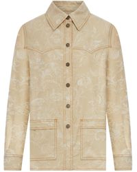 Etro - Jacquard Overshirt With Tone-On-Tone Floral Pattern - Lyst
