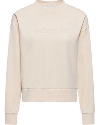Moncler - Cotton Sweatshirt With Embroidered Logo - Lyst