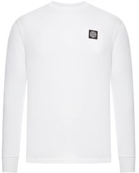 Stone Island - Long Sleeve T-shirt With Compass Patch - Lyst