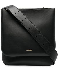 Jil Sander Ombra Leather Crossbody Bag in Nero (Black) - Save 24% | Lyst UK
