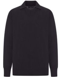 Roberto Collina - V-Neck Wool Polo Shirt - Lyst