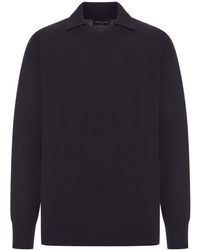 Roberto Collina - V-neck Wool Polo Shirt - Lyst