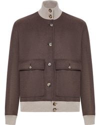 Brunello Cucinelli - Bomber in flanella double di lana - Lyst