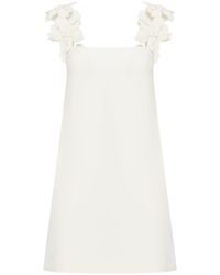 Valentino Garavani - Short Dress With Straps In Embroidered Crepe Couture - Lyst