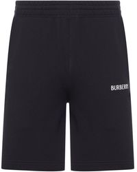 Burberry - Cotton Shorts With Logo - Lyst