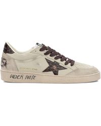 Golden Goose - Ball-star Sneakers In Leather With Crocodile Inserts - Lyst